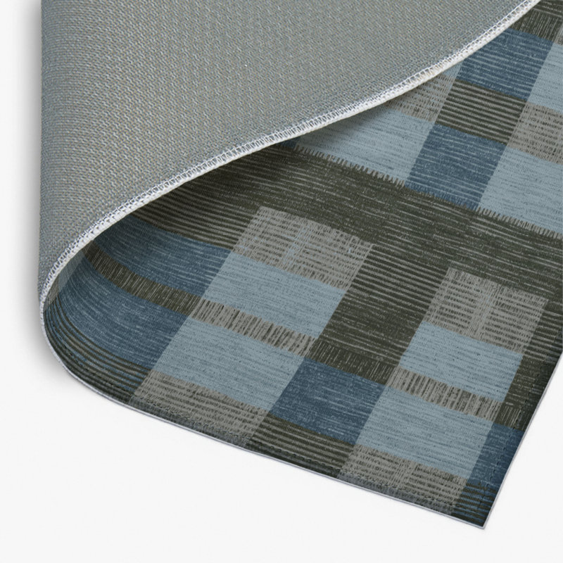 Tapis d'intérieur et d'extérieur à carreaux gris, Rectangulaire 2 pi x 3 pi