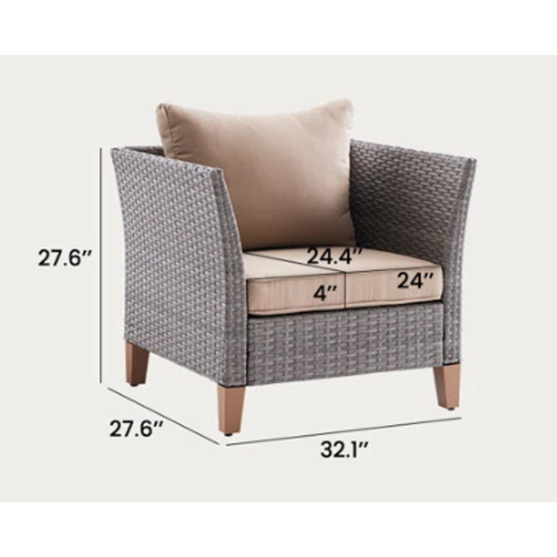 2 Pieces Outdoor Wicker Chair