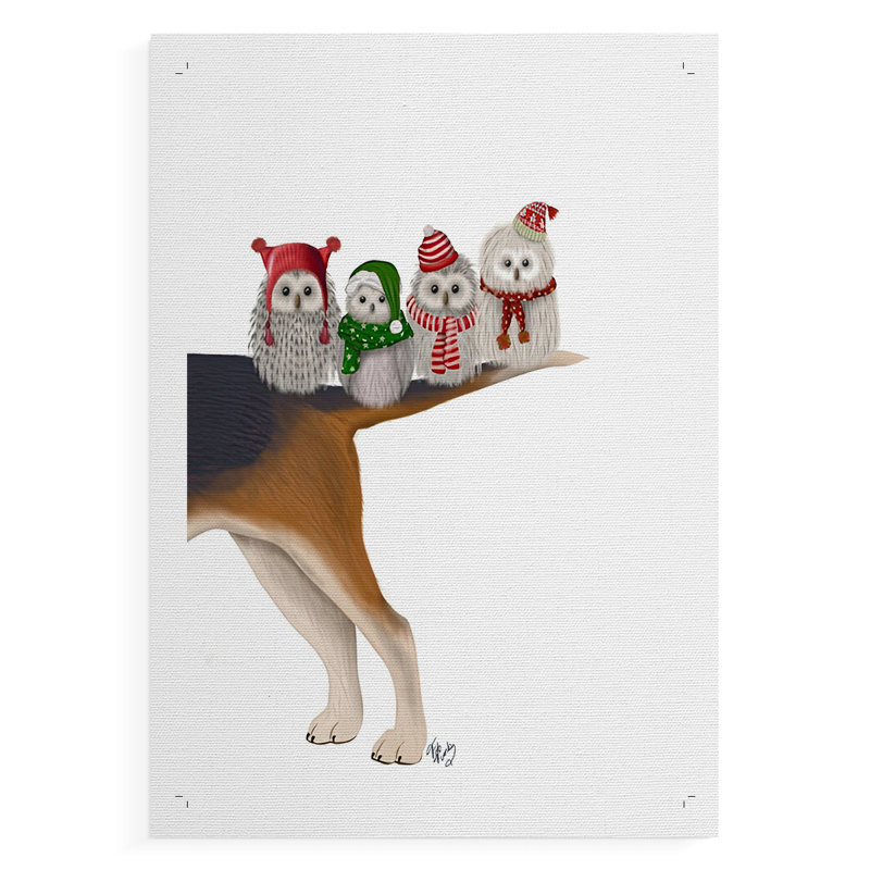 Christmas Bummer Owls - Impression sur toile seulement - NON CADRE, 18" H x 12" W