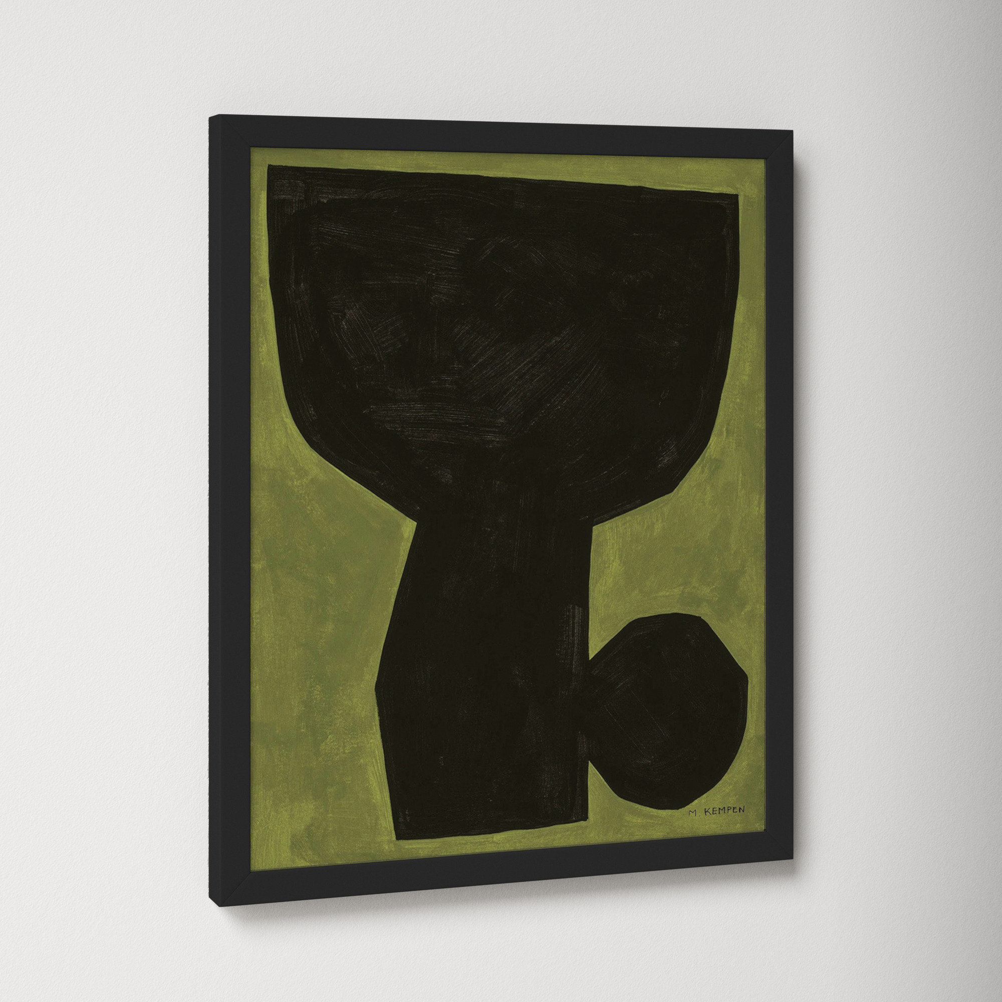 Module On Green 1 by Michael Kempen, 20" H x 16" W x 1.25" D, Black