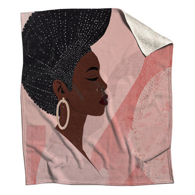 Afro Hairstyle Portrait Blankets