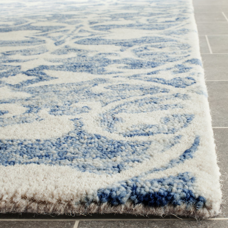 Tapis floral en laine touffeté à la main Dashanna, Rectangle 3 pi x 5 pi