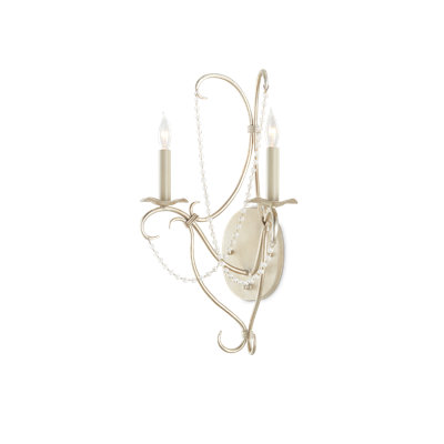 Crystal Lights Wrought Iron Candle Wall Light