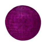 Overdyed Hand-Knotted Wool Modern-Contemporary Purple Area Rug 6' 1" x 6' 1"