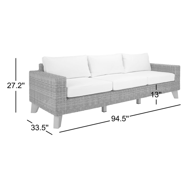 Canapé de patio Swifton de 94,5 po de largeur, Gris foncé