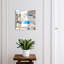 Key box, Opens to the right, 30x30x5, White, White houses with blue domes, 
