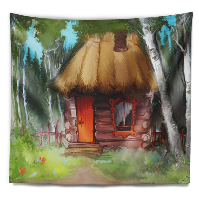 Mélange de polyester paysager avec tapisserie maison avec accessoires suspendus inclus, H 50 po x l 60 po
