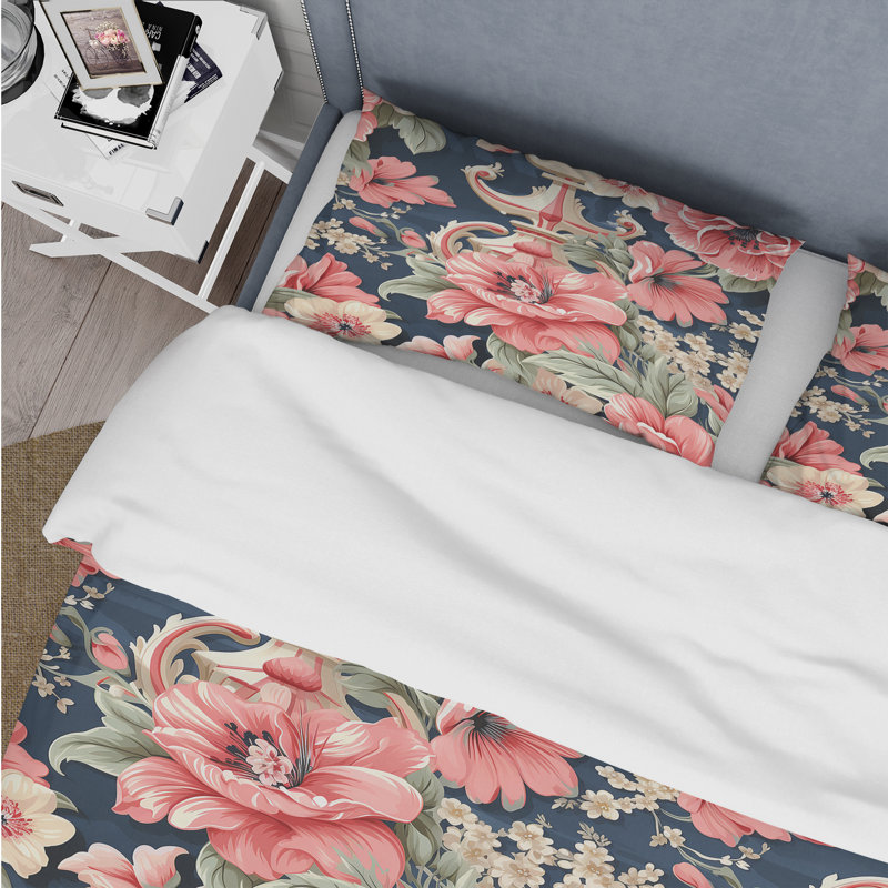 Ensemble de housse de couette Damask maritime, Housse de couette pour très grand lit et 2 très