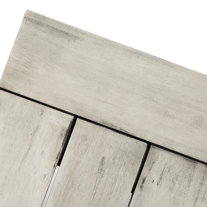Wood Bench With Grey Finish, Weather Resistance And Delicate Slat Panels In Grey, Classic Panel Design, 600 Lbs Capacity