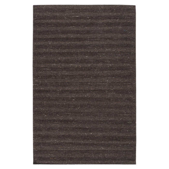 Tapis brun foncé en laine touffeté à la main Sania
