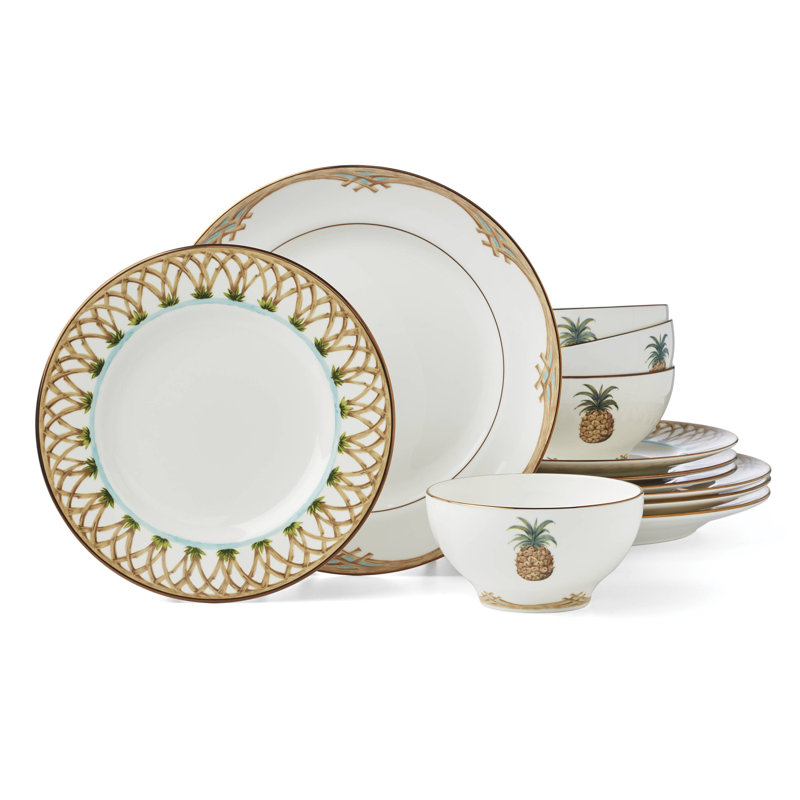 Lenox British Colonial Bamboo 12-Piece Dinnerware Set