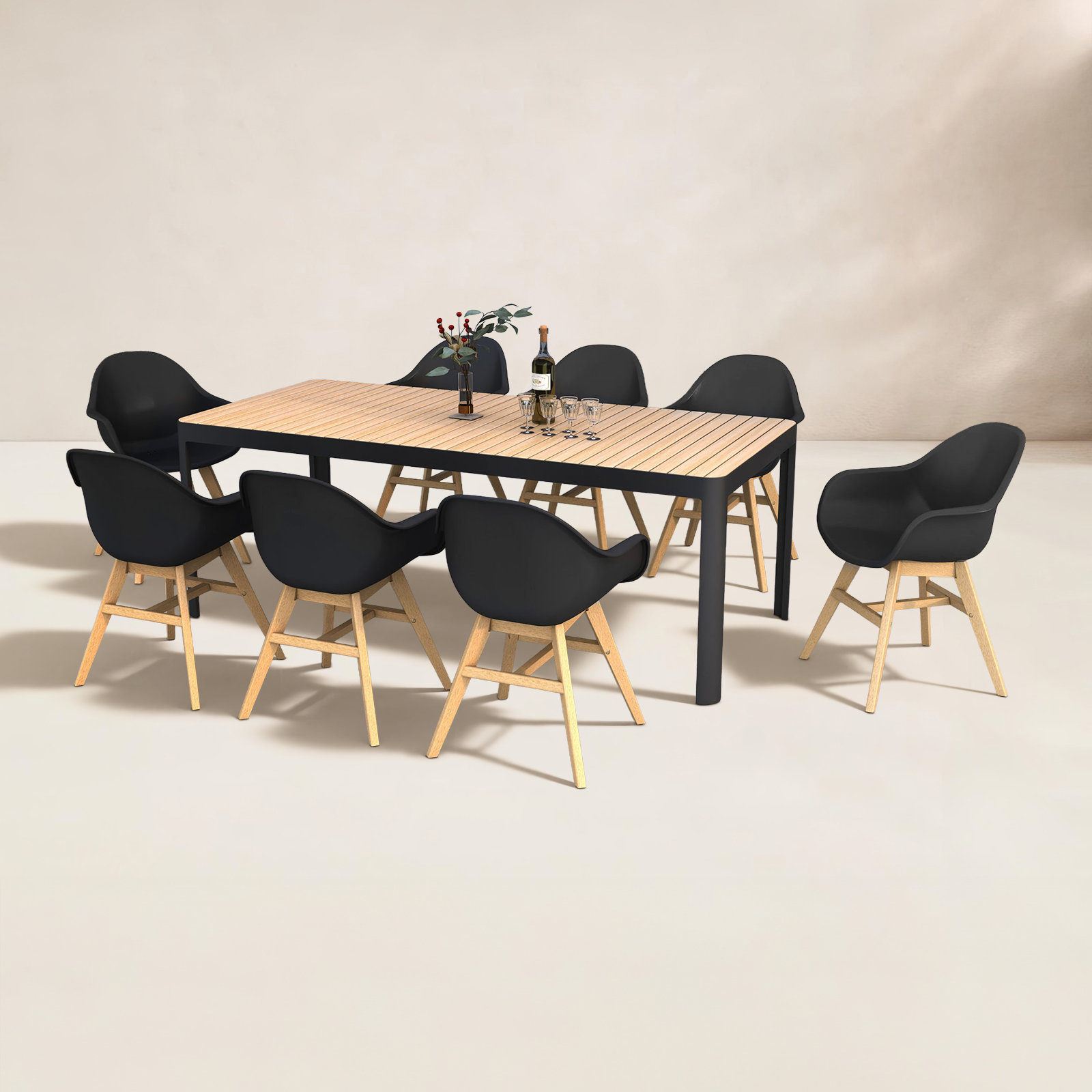 Bahjat 82" Patio Dining Set
