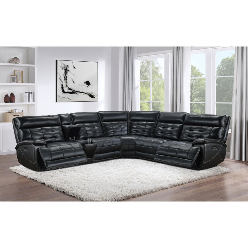 Canapé modulaire inclinable en cuir Drumrankin