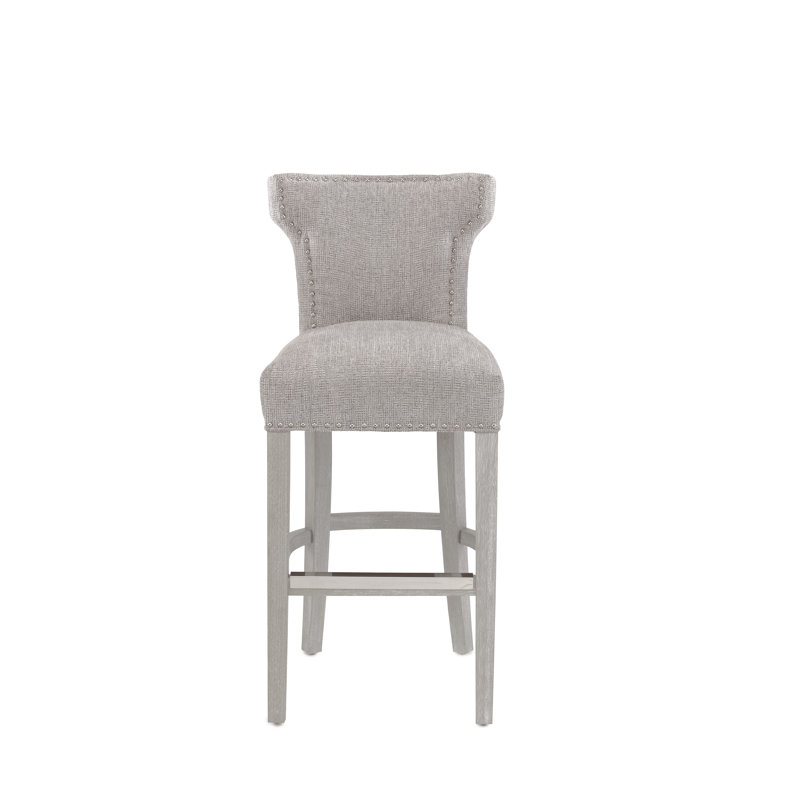 Tabouret de bar Canonbury Carleton, Tabouret de comptoir (hauteur de siège de 27 po), Argent argent, Blanc