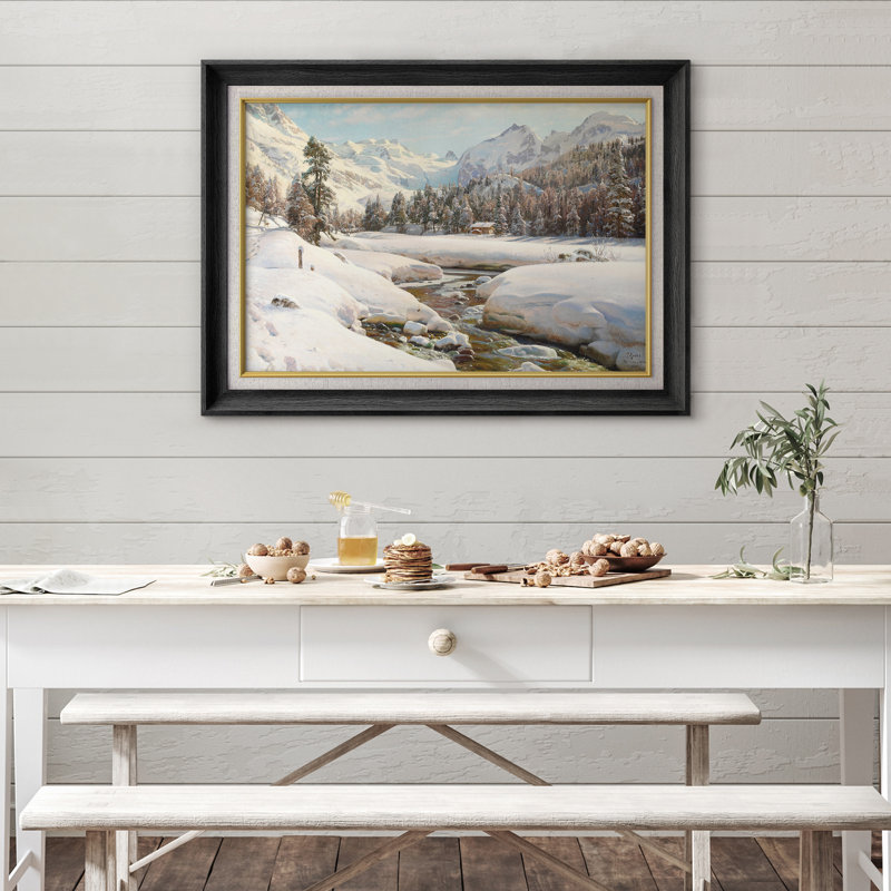 Hiver, montagne alpine, art de paysage, images de salon, impression sur toile encadrée, impression numérique.