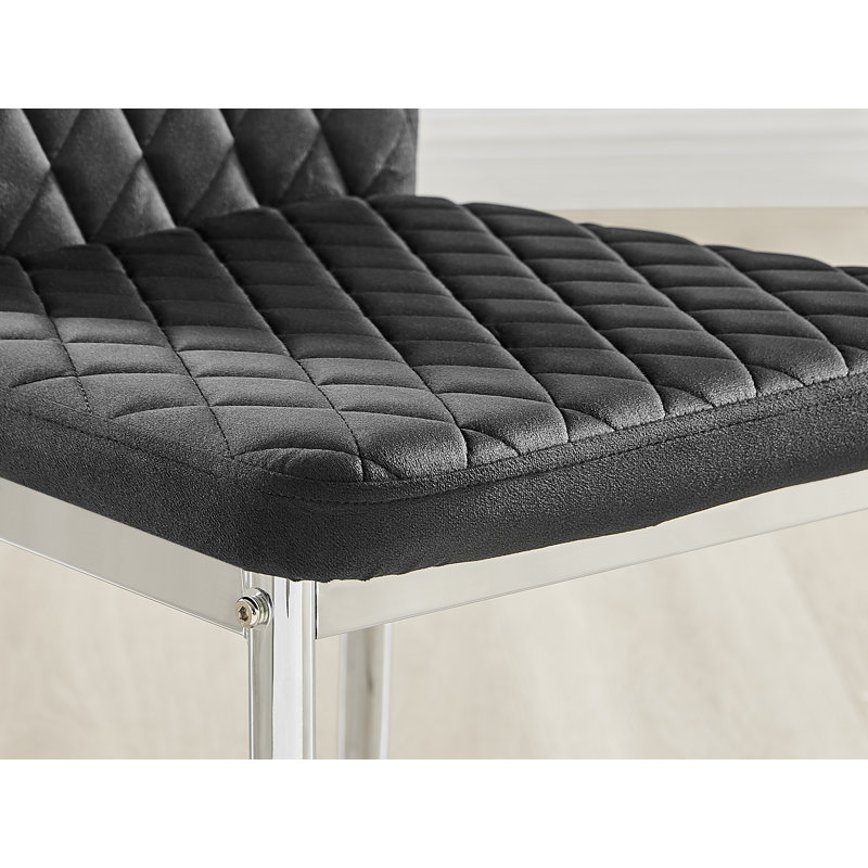 4 - Person Dining Set, Black/Silver