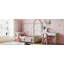 Lit simple en bois et velours, beige-300182086-300182080
