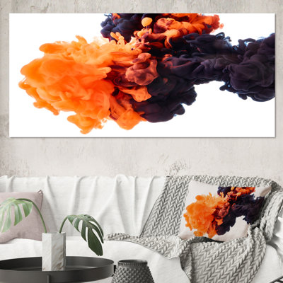 " Orange And Black Dancing Ink Clouds "