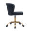 Chaise de bureau en velours Josephine avec base en chrome doré-1225834748