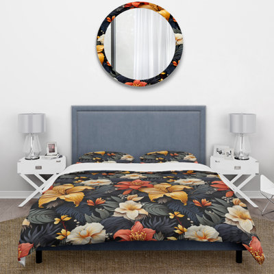 Tropical Hibiscus Floral Paradise - Ensemble de housse de couette floral