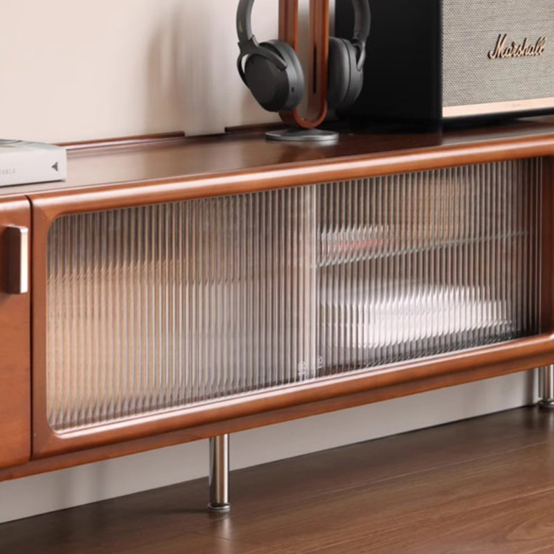 Meuble télé en bois massif rétro au design simple