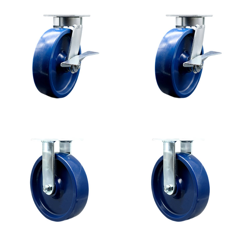4 Piece Solid Poly Swivel Caster Set
