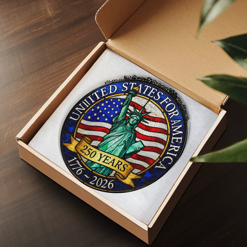 Pare-étincelles pour vitrail 250 ans United States For America, 6,3 x 6,3 po (16 x 16 cm)