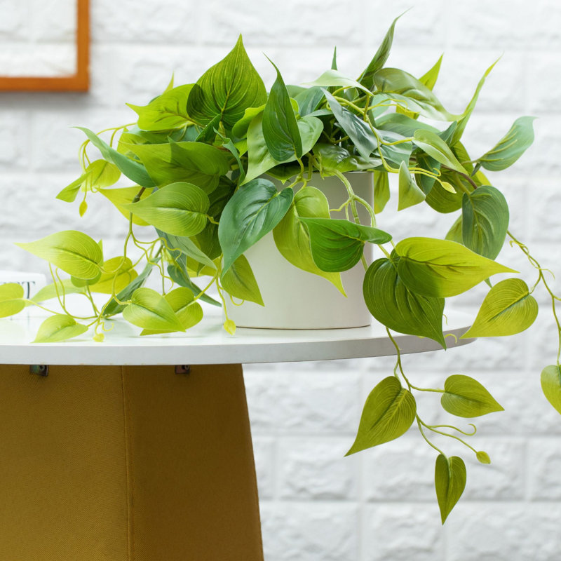 Faux feuillage en pot en céramique, 2, Blanc