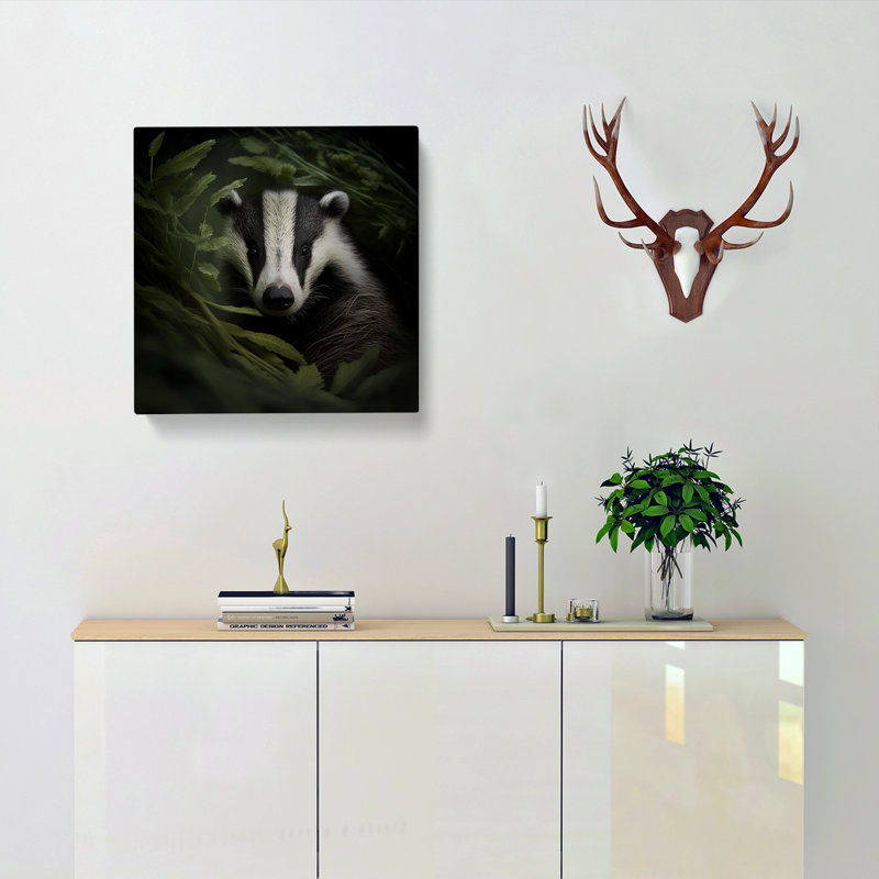 Badger Photograph - Wrapped Canvas, 35cm H x 35cm W x 3cm D