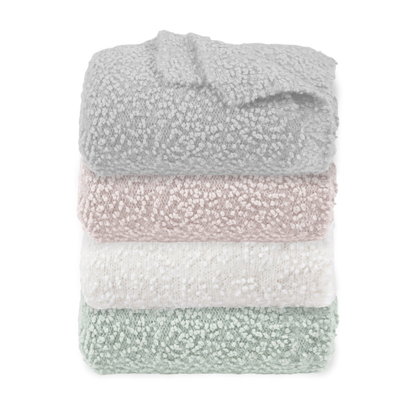 White Knitted Pebble Creek Super Soft Throw Blanket