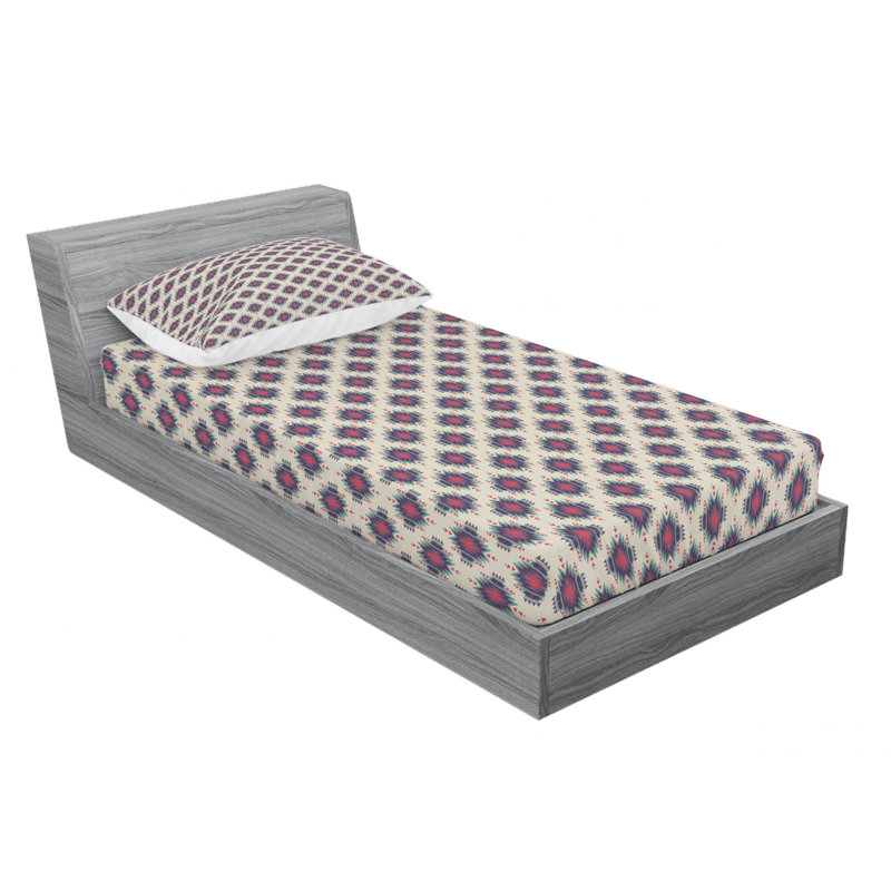 Microfiber Ikat Sheet Set, Twin XL Sheet Set with Fitted Sheet