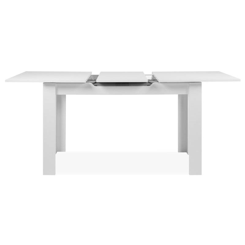 Sachika Extendable Dining Table, 75cm H x 125cm L x 80cm W, White, White