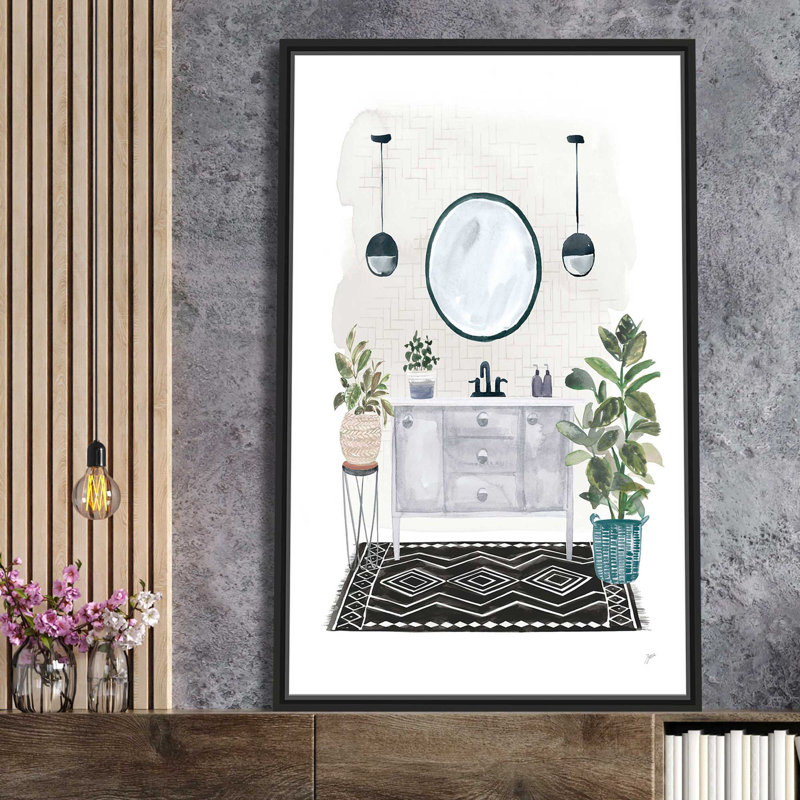 Lulus Powder Room II - Peinture, L 21,5 po x H 33,5 po, Cadre noir