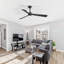 Ventilateur de plafond noir 52 po avec télécommande sans lumières, ventilateurs de plafond à 3 pales modernes pour l'intérieur et l'extérieur