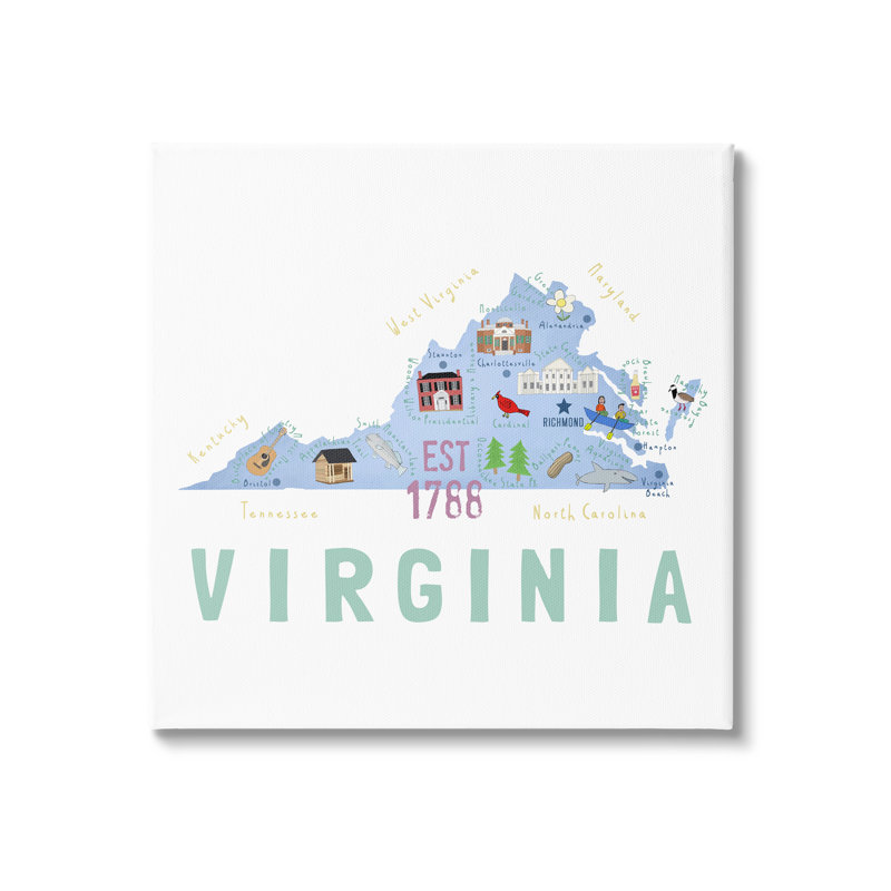 Impression sur toile «Virginia State» par Carla Daly, H 24 po x l 24 po x P 1,5 po