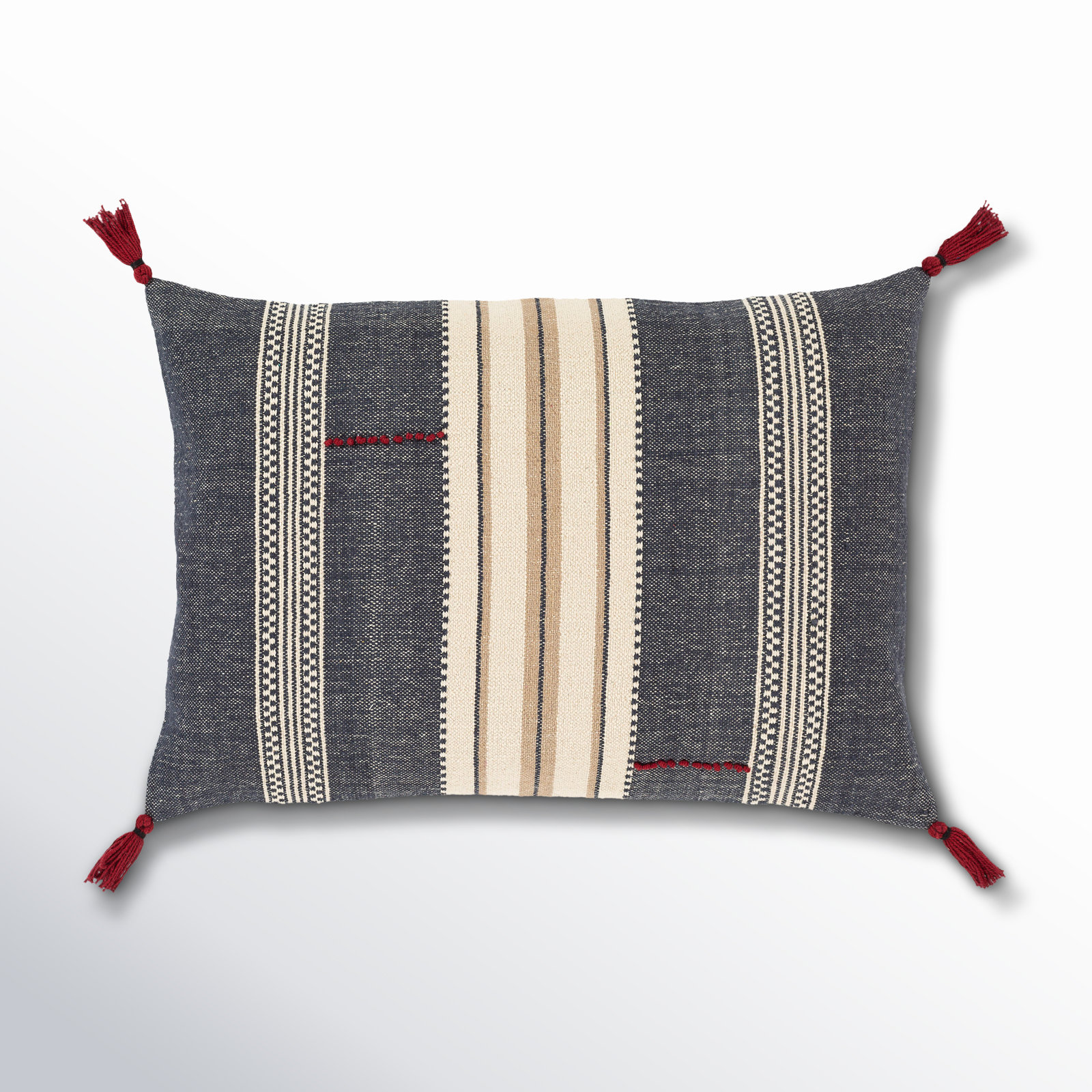 Gordon Tassels Lumbar Throw Pillow, Down