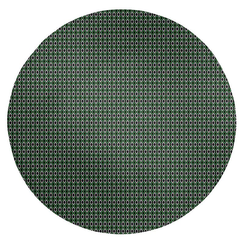 Tapis de losanges à flèches noires classic, Rond 5 pi