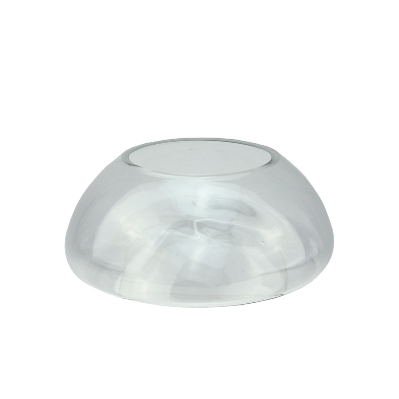Porte-bougie 9 "en verre transparent avec intérieur concave