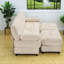 Canapés profonds à assise profonde, canapé beige moderne à structure en bois pour la famille