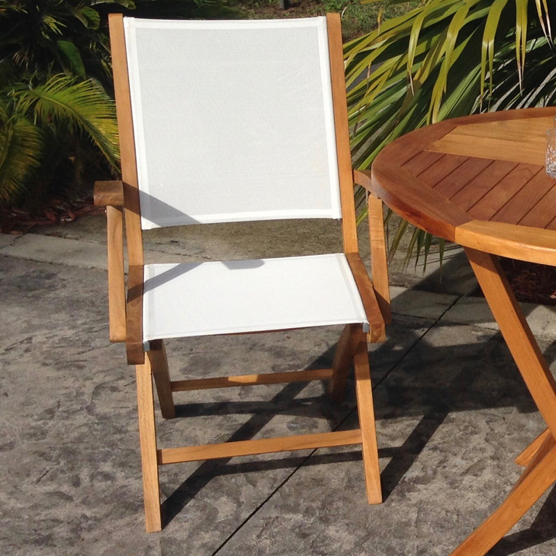 Chaise de patio pliante teck Addilyn