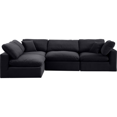 Hulene Velvet L-Shaped Sectional Reversible