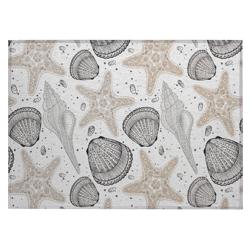 Deniela Washable Geometric Indoor / Outdoor Rug, Rectangle 1'8" x 2'6"