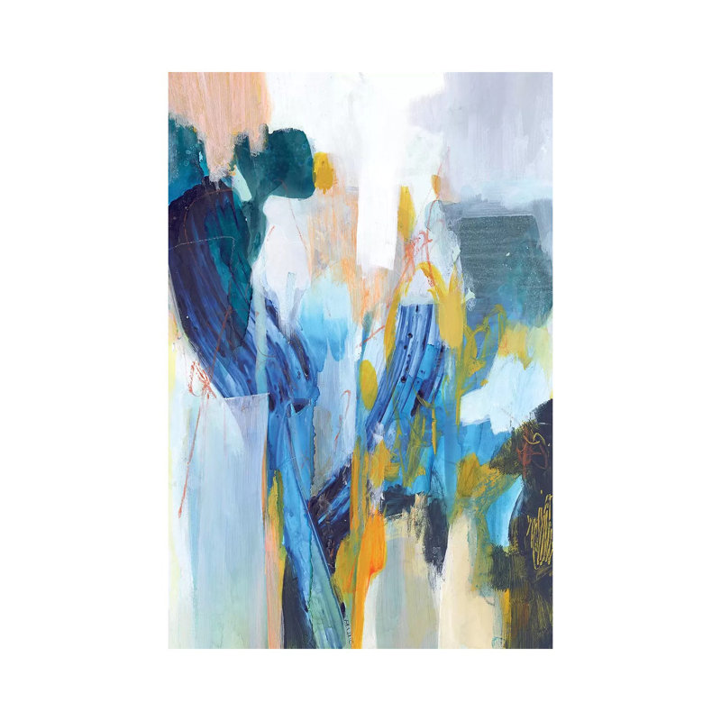 «Elsewhere I» par Victoria Borges - peinture sur toile tendue, H 26 po x l 18 po x 1,5 po