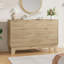 Commode cannelée 8 tiroirs, commode de 47 po de largeur avec poignée en métal, meuble télé en bois pour commode, armoire de rangement moderne pour le salon, le couloir
