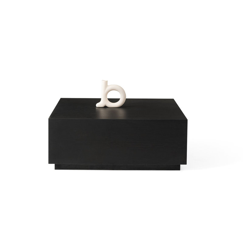 Table basse, 13.98" H x 35.43" W x 35.43" D, Bois noir