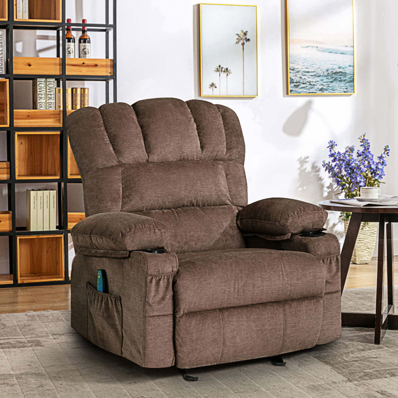 Fauteuil de massage chauffant, Tissu brun