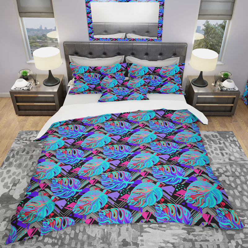 Ensemble de housse de couette tropical, Housse de couette très grand + 2 taies décoratives