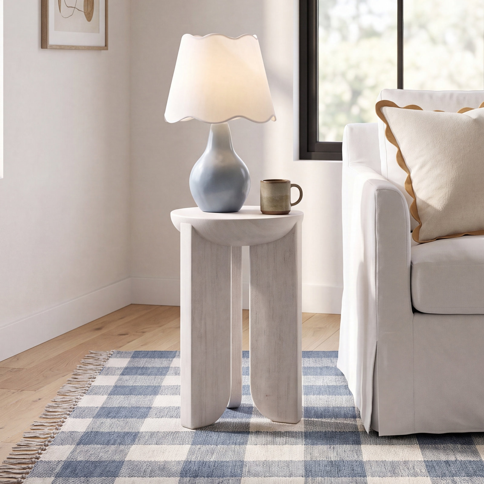 Satine Solid Wood End Table, Natural Oil Finish
