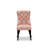 Dallas Parson Kitchen Chairs - Button Tufted Nailhead Beige Red Polyester Fabric Padded Dining Chairs, Set of 2, Wirebrushed Black-1231451510