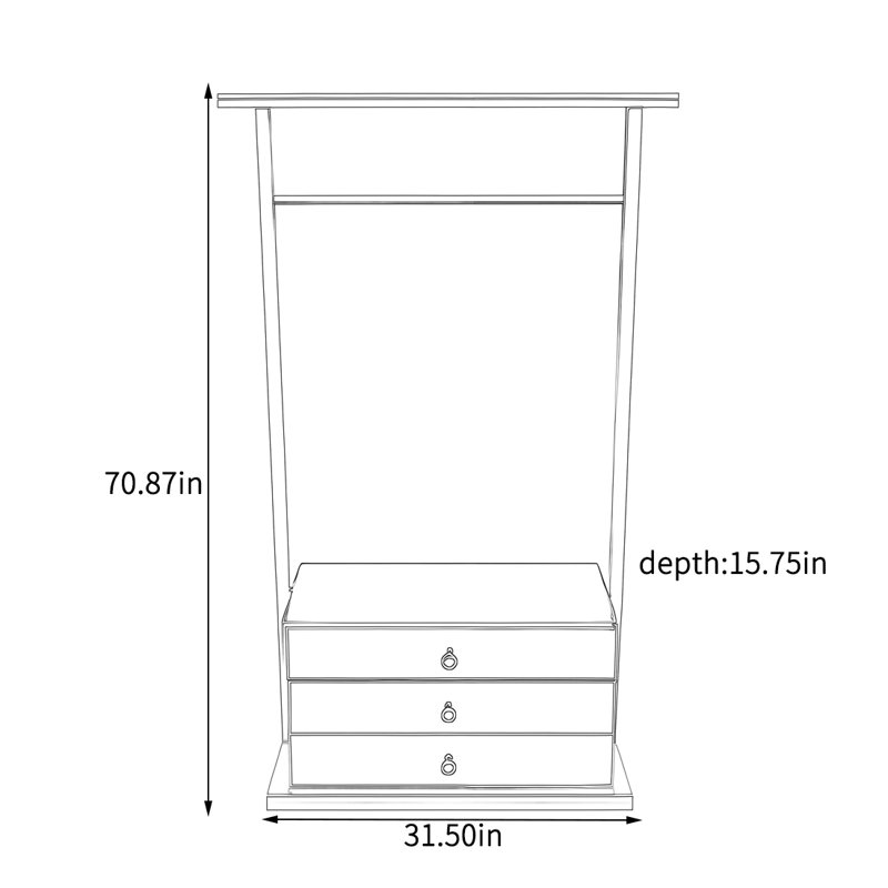 Large Capacity Coat Rack White Wax Wood
